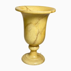 French Art Deco Urn Shaped Table Lamp in Alabaster, 1940-UR-1385711