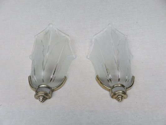 French Art Deco Wall Lights from Ezan, Set of 2