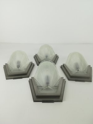 French Art Deco Wall Sconces by Verrerie Des Hanot, Set of 2-KDB-1293547