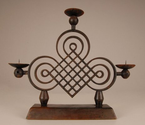 French Art Deco Wrought Iron Candleholder by Gilbert Poillerat, 1940s-GOE-890739