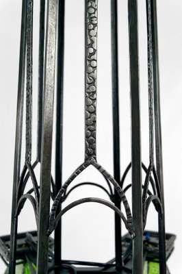 French Art Deco Wrought Iron Hanging Light, 1920-XNH-1804503