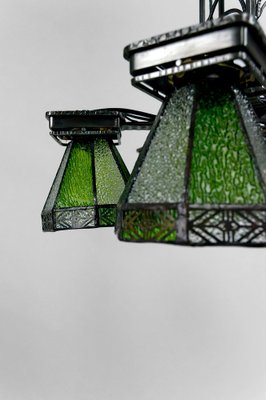 French Art Deco Wrought Iron Hanging Light, 1920-XNH-1804503