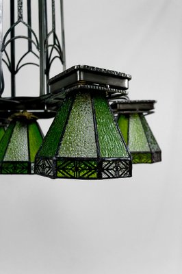 French Art Deco Wrought Iron Hanging Light, 1920-XNH-1804503