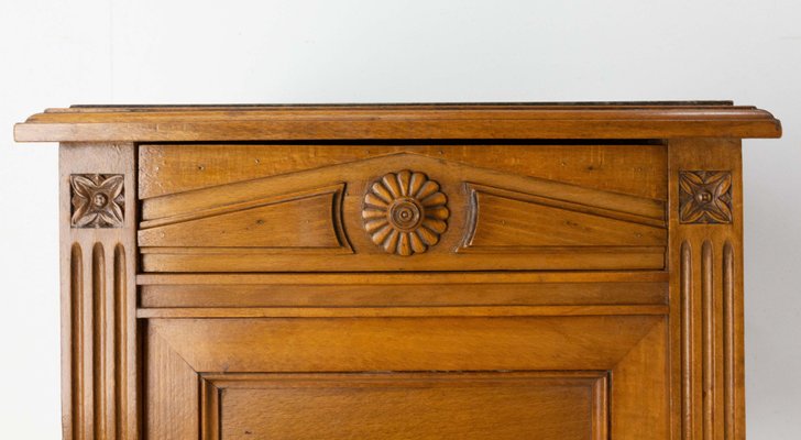 French Art Nouveau Bedside Cabinet with Marble Top, 1910s-RIU-1328433