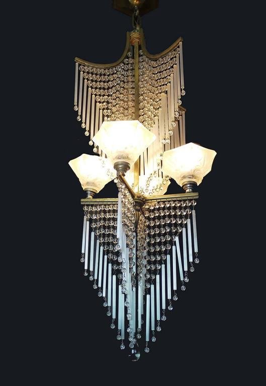 French Art Nouveau Chandelier from Lorrain / Daum