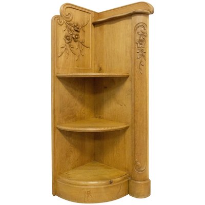 French Art Nouveau Corner Shelves in Oak-RIU-820565