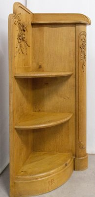 French Art Nouveau Corner Shelves in Oak-RIU-820565