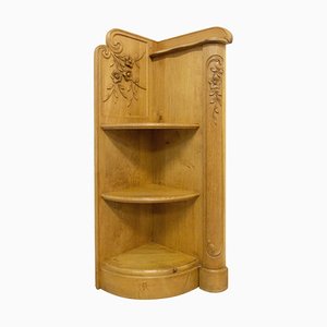 French Art Nouveau Corner Shelves in Oak-RIU-820565