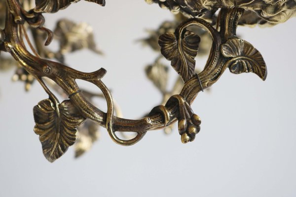 French Art Nouveau Hammered Brass Chandelier, 1890s-WIP-2041328