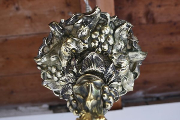 French Art Nouveau Hammered Brass Chandelier, 1890s-WIP-2041328