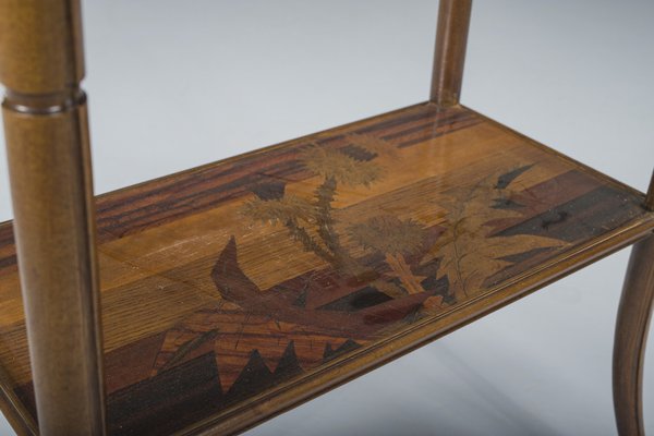 French Art Nouveau Marquetry Table by Emile Galle, 1900s-ZZH-1799049