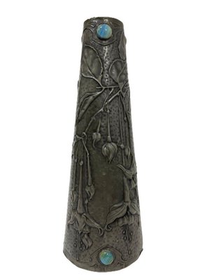 French Art Nouveau Pewter Vase-UCH-1224882