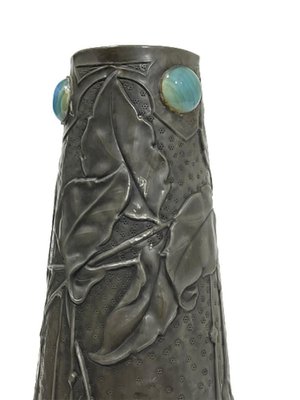 French Art Nouveau Pewter Vase-UCH-1224882