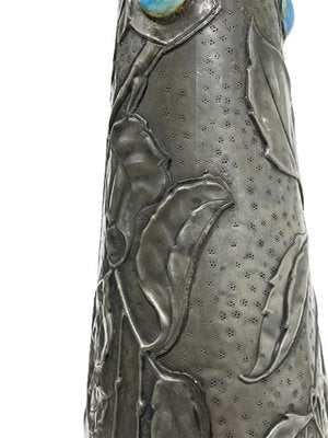 French Art Nouveau Pewter Vase-UCH-1224882