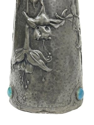 French Art Nouveau Pewter Vase-UCH-1224882