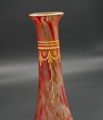 French Art Nouveau Red Marbled Vase from Legras & Cie-ZCI-752512