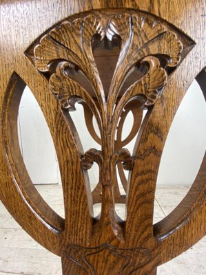 French Art Nouveau Side Table in Oak, 1900-WZZ-1264385