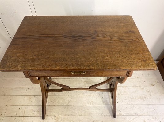 French Art Nouveau Side Table in Oak, 1900-WZZ-1264385