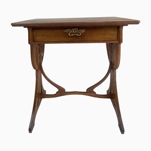 French Art Nouveau Side Table in Oak, 1900-WZZ-1264385