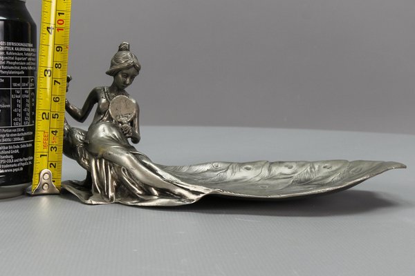 French Art Nouveau Style Pewter Vide Poche or Pin Tray, 1950s-KEG-1770742