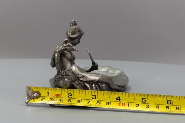 French Art Nouveau Style Pewter Vide Poche or Pin Tray, 1950s-KEG-1770742