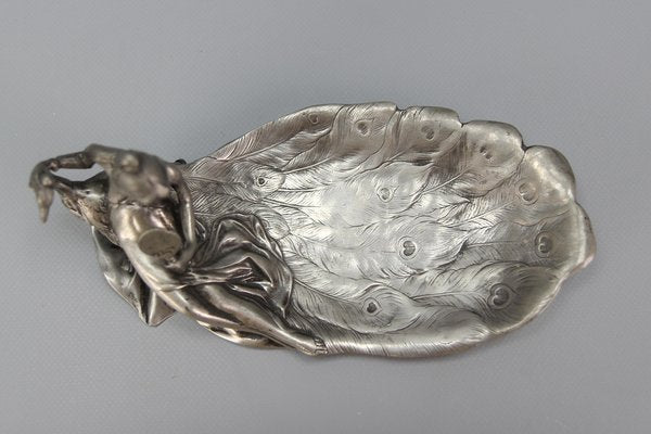 French Art Nouveau Style Pewter Vide Poche or Pin Tray, 1950s-KEG-1770742