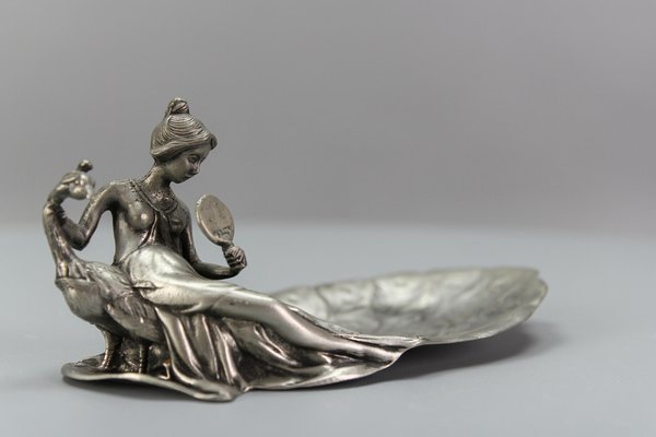 French Art Nouveau Style Pewter Vide Poche or Pin Tray, 1950s-KEG-1770742