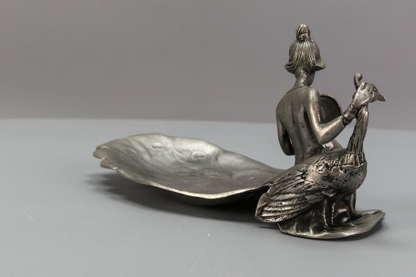 French Art Nouveau Style Pewter Vide Poche or Pin Tray, 1950s-KEG-1770742