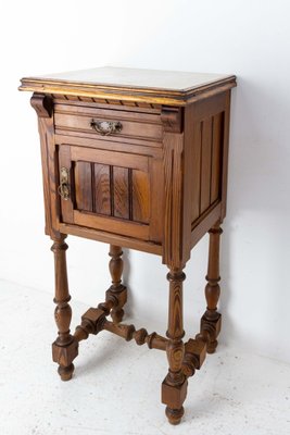 French Art Nouveau White Marble Bedside Cabinet, 1910s-RIU-1328435