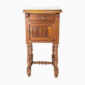 French Art Nouveau White Marble Bedside Cabinet, 1910s-RIU-1328435