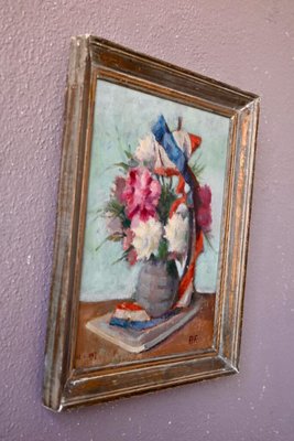 French Artist, Bouquet of Flowers, 1947, Oil on Canvas, Framed-AIU-1756943