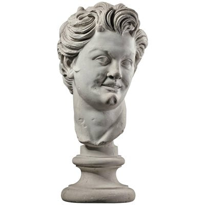 French Artist, Bust of Young Man, Early 20th Century, Plaster-TDA-1376344