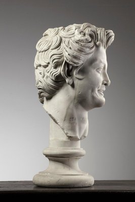 French Artist, Bust of Young Man, Early 20th Century, Plaster-TDA-1376344