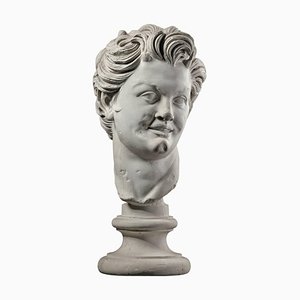 French Artist, Bust of Young Man, Early 20th Century, Plaster-TDA-1376344