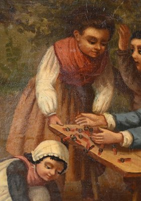 French Artist, Children's Games, 19th Century, Oil on Canvas-RVK-1818393