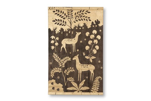 French Artist, Deer Scene, Canvas Painting-CEJ-1702918