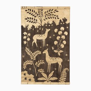 French Artist, Deer Scene, Canvas Painting-CEJ-1702918