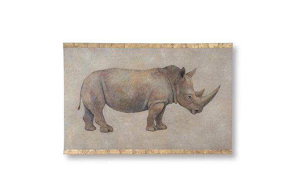 French Artist, Rhinoceros, 20th Century, Canvas Painting-CEJ-1704118