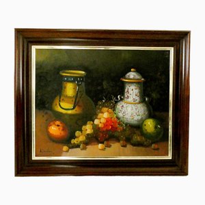 French Artist, Still Life, Oil on Canvas, 1960s, Framed-ZPI-1700647