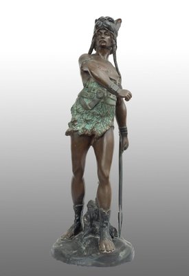 French Artist, Vercingetorix, Early 20th Century, Patinated Bronze Sculpture-KKK-1821629