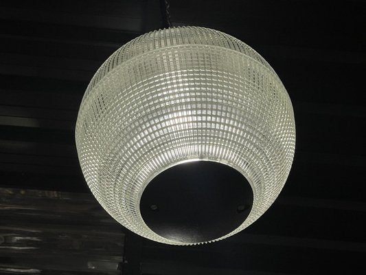 French Ball Glass Suspension Lamp from Holophane-LA-1147118