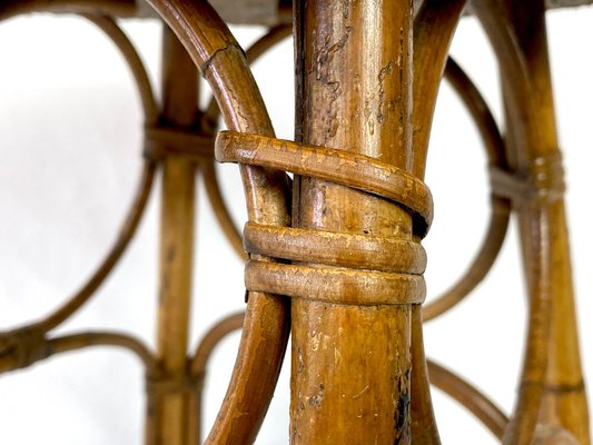 French Bamboo and Rattan Stool, 1950s-WZZ-1220737