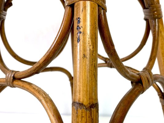 French Bamboo and Rattan Stool, 1950s-WZZ-1220737