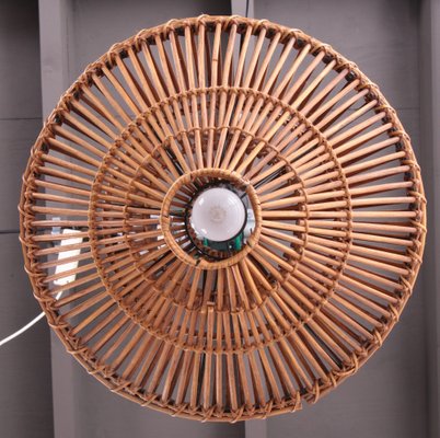 French Bamboo Hanging Lamp, 1960s-EZZ-1286566