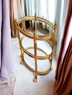 French Bar Cart in Brass and Glass from Maison Baguès, 1950s-DZY-1794456