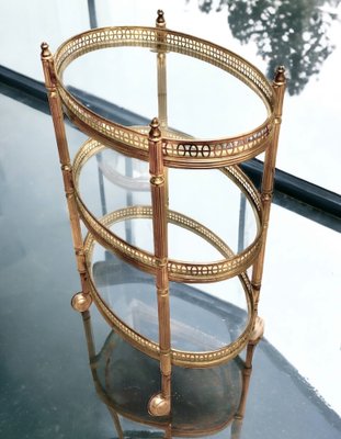 French Bar Cart in Brass and Glass from Maison Baguès, 1950s-DZY-1794456