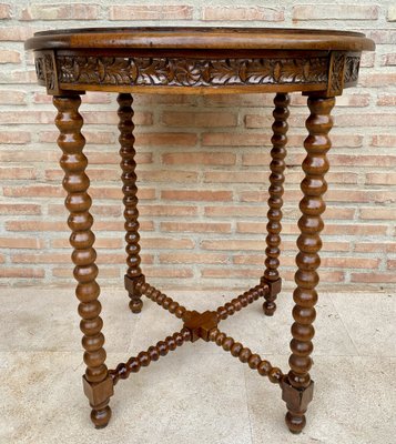 French Barley Table with Lentil Legs, Late 19th Century-NOU-1806363