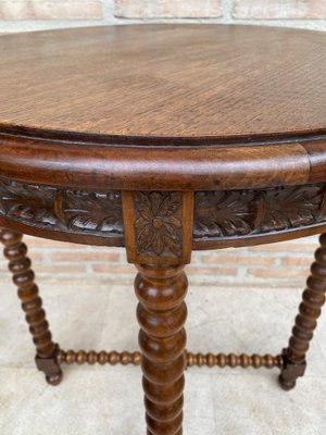 French Barley Table with Lentil Legs, Late 19th Century-NOU-1806363