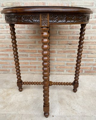 French Barley Table with Lentil Legs, Late 19th Century-NOU-1806363