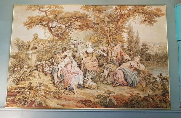 French Baroque Aubusson Style Wall Tapestry, 1960s-POM-857763